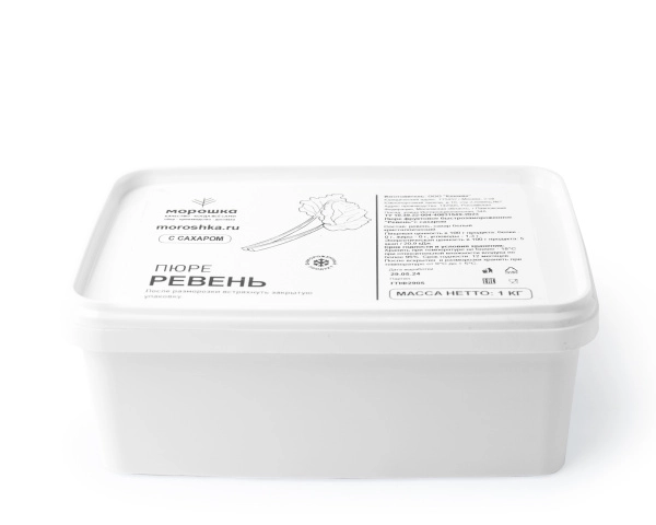 Пюре фруктовое быстрозамороженное "Ревень", с сахаром, 1 кг