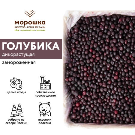 Голубика дикорастущая замороженная 250 гр. в прозрачной коробочке