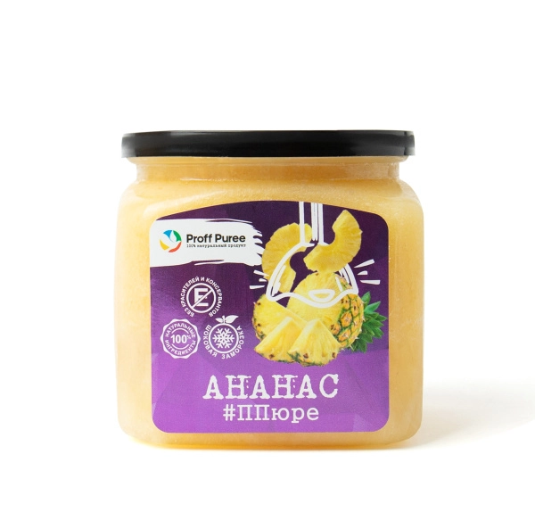 Фруктовое пюре замороженное "Proff Puree", ананас, 500 грамм
