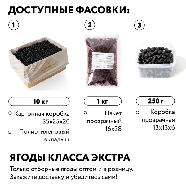 Черноплодная рябина замороженная 250гр.