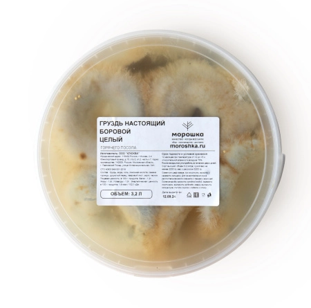 Груздь настоящий БОРОВОЙ соленый, целый, горячий посол, 3,2 л