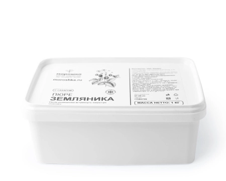 Пюре фруктовое быстрозамороженное "Земляника полевая", с сахаром, 1 кг