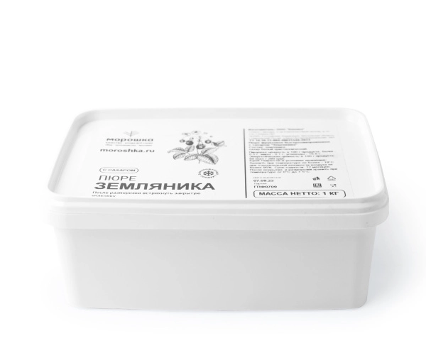Пюре фруктовое быстрозамороженное "Земляника полевая", с сахаром, 1 кг
