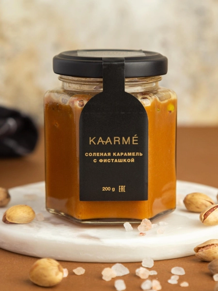 Карамель мягкая соленая с фисташкой, KAARME, 200 гр