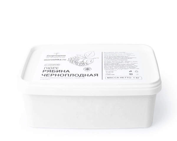 Пюре фруктовое быстрозамороженное "Черноплодная рябина", с сахаром, 1 кг