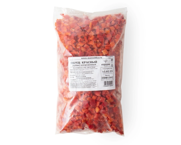 Перец красный кубик 1 кг. п/п пакет