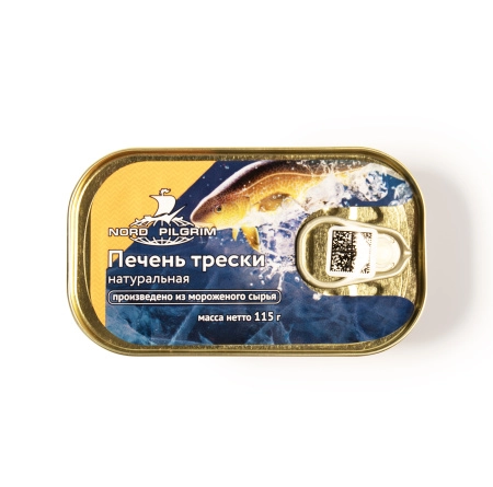 Печень трески натуральная из замороженного сырья, 115 г
